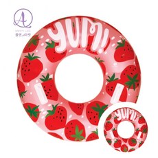 플랜A마켓 스트로베리 물놀이튜브 대형 100cm 손잡이 원형 바다수영 감성 튜브 성인용튜브, 1개, one, 원형 튜브