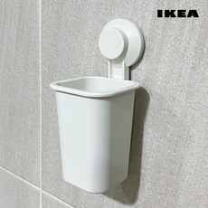 이케아 티스켄 TISKEN 흡착식 칫솔꽂이 정리대 욕실용품, 화이트, 1개
