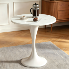 HN Quality Home 튤립 원형테이블 60/70/80cm 거실 소파사이드 협탁 카페테이블 원탁 식탁, 2인용, 화이트 패턴