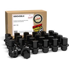 휠 액세서리 부품 20개 M12x1.5 12x1.5 나사 OEM 스타일 러그 너트 1.66인치 길이 크롬 3/4인치 19mm 육각 렌치 크라이슬러 그랜드 캐러밴 퍼시피카 타운, 20 Pack, Caravan Pacifica Alloy Wheel, Black
