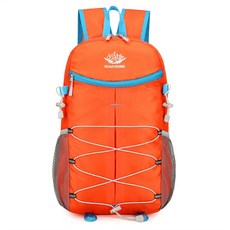 麗佳新款皮膚包運動戶外雙肩包大容量登山騎行包超輕多功能休閒可折疊, 橘色