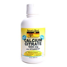 Nature's Blend 檸檬酸鈣維他命D3補充液 藍莓口味, 1個, 480毫升