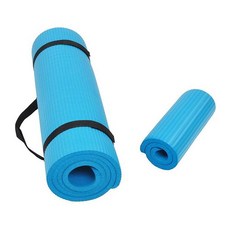 Fitvids Balance From Go Yoga 1.27cm 퍼플 두꺼운 고밀도 찢어짐 방지 다용도 요가 매트 무릎 패드 휴대용 스트랩 포함 131360 3545172602, Blue, 1개