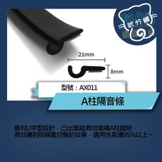 武分舖 各車款適用 A柱隔音條 防水防塵氣密 汽車隔音條 AX011-靜化論, 1個