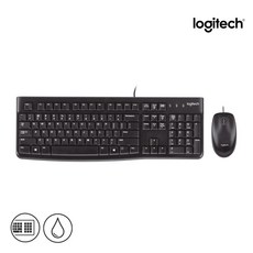 로지텍 데스크탑 유선 키보드 마우스 세트 MK120 New, 혼합 색상, 인체공학