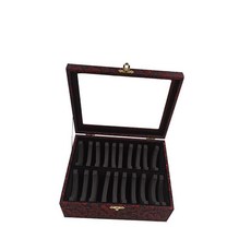 【開發票/統編】手鐲收納盒 大容量多規格活動款44位22位手鐲收納箱寬手鐲收納可調首飾展示盒 首飾收納盒 多規格可調展示盒qct6r0, 小號黑底錦布22位手鐲箱