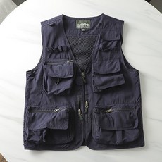 多口袋工裝馬甲背心 戶外軍旅風垂釣攝影爬山功能網眼速幹透氣