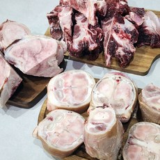 한우 우족 한우 사골 잡뼈 세트 소우족 소 사골 뼈 한우족 소잡뼈 사골 곰탕 거리, 3개, 6kg