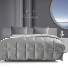 고급 120수 충전재 95% 항균 순면 거위털 이불, 그레이 거위털 95%, 180x220cm 두꺼운겨울 1800g