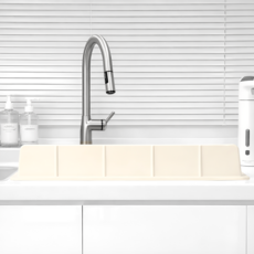 다실 물튐방지 싱크대 물막이 52x4.5x7.2cm, 1개, 아이보리