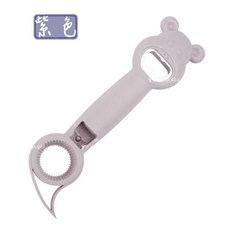 萬能開瓶器 四合一 小熊造型多功能開瓶器 啤酒開蓋神器 輕鬆開罐不費力, 紫色, 1個
