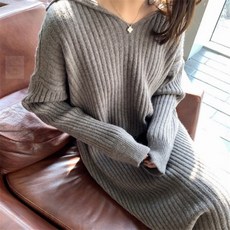 구니스토어 후디 니트 니트롱원피스 골지원피스 홈웨어