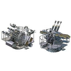 파인 몰드 1/700 나노 드레드 시리즈 제2차 세계대전 영국 해군 QF 2파운드 퐁퐁포 4연장 플라스틱 모델 용 부품 WA36, 1개