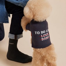 커플세트 페티멘토 반려동물 스웨터 따뜻한 풀오버 강아지 니트 투두리스트 니트 + 반려인 양말세트, 1개, 투 두 리스트 챠콜 SET