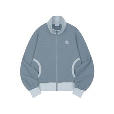 ODDSTUDIO 스포티 와플 라운드 포켓 집업 - DUSTY 블루