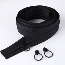 3호 링고리슬라이더(3p) 3호 (270cm)나일론 코일지퍼, 1개, 블랙