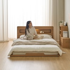 파로마 소프 E0등급 캔바 LED 헤드 저상형 침대(슈퍼싱글 / 퀸 / 킹), 11.K 프레임 DGM255 착불_오크