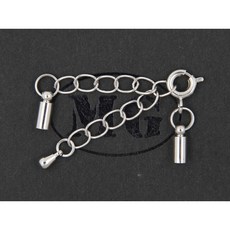 沐錦飾品材料DIY 項鏈頭扣組合 6MM彈簧扣 延長鏈 銅吊鐘3MM @30入, (代白)30入/瓶, 1個