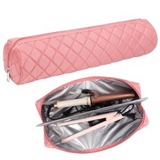 Suafrnut 대형 핫 헤어 툴 오거나이저 백 휴대용 여행용 내열성 보관 케이스 파우치 컬링 아이언 고데기 헤어 스트레이트너 및 스타일링 도구용(45 x 9.9cm(1, 핑크