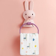 DFMEI 兒童毛巾架免打孔衛生間浴室置物杆寶寶洗臉擦手卡通創意兔子掛架, 1個, 如圖