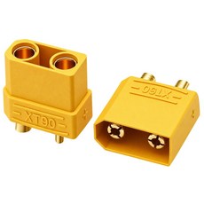 XT90 암수 배터리 커넥터 RC 드론, 1세트, 노란색