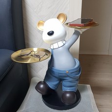 [에타홈] 링링 캐릭터 현관 거실 차키 트레이 탁자 협탁 사이드테이블인테리어 집들이 선물 카페, 링링-블루