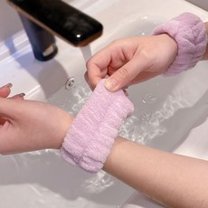 밴드 손목 세안 물흐름 방지 팔목 세수 젖음 화장실 필수템 뷰티 수건 헤어, 라벤더