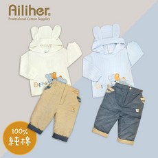 愛力兒 純棉幼兒連帽上衣長褲套裝 (塗鴉熊) 上衣/褲子/外出服/居家服/長袖/幼兒/寶寶/秋冬