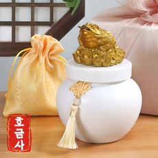 리브리카 골드 풍수 재물운 인테리어 소금단지, 화이트