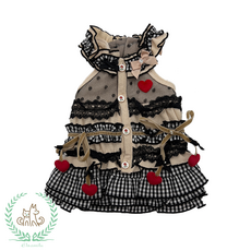 엘사밀루 엘사밀루 Elsamilu 반려동물 수제 하트 드레스 반려동물 강아지 고양이, 블랙