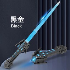 發光七彩激光劍變身兒童玩具伸縮劍星球大戰男孩雷星雷蛇雷鳴led, 1個, 【黑金】雷速光劍-內置充電24色送充電線:1個