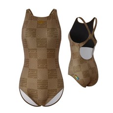 許老闆泳裝 AQUA PRO EX TOUGHSUIT-flex 女款千鳥格印花連身三角泳衣 AS5SWZ23L