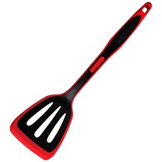 美國MotherGoose 鵝媽媽 MG耐熱不沾鍋專用矽膠鍋鏟(34.5cm)-耐熱250度-食物級矽膠鏟, 紅黑, 1個