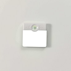 簡約LED人體感應小夜燈 USB充電磁吸黏貼床頭自動感應燈, 方形雙色 正白 / 暖白