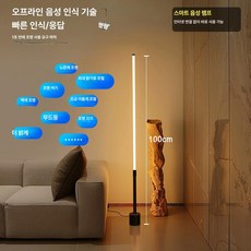 조명 라인 스탠드 거실 엔틱 책상 수직 대형 침실, 100cm 스마트 음성 음성 스위치