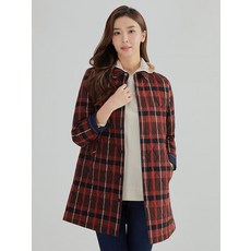 올포유 올포유 모델착장 여성 체크 퀼팅 아우터형 카라 블라우스 ALBLL9121-500