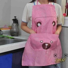 얼룩방지 방수 앞치마 어린이집 미술놀이 요리실습 곰돌이 포켓, 상세페이지 참조