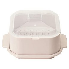 Recopo 日本製 微波蒸籠 小份量微波加熱盒 透氣孔蓋微波盒, 1個, 粉色, 粉色
