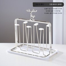 주방용 스텐 컵 건조 수납대 물빠짐 트레이 머그컵 와인잔 정리대, 1개, F_사슴 금속 컵 홀더 은색