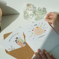 임밍아웃카드 부모님 이벤트 임신 남편 서프라이즈, 1개, B1 복권5.오렌지-이모