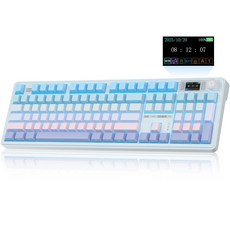 LINGBAO K108Pro LCD 블루투스 게이밍 기계식 키보드 한글, 풀배열 108키, Gradient