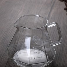 해피유통 핸드드립 커피필터 컵 유리 스테인레스 목재 드립퍼 나무받침대 고용량 라인 디자인, 600ML 무뚜껑 팔각주전자(투명)