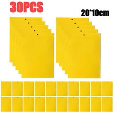노란색 온실 버그 스티커 보드 비행 곤충 잡기 제어 양면, 1. 30pcs 20X10cm