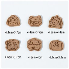 BakeSphere烘焙 餅乾模具 哪吒之魔童鬧海卡通餅乾模具 哪吒敖丙動漫印花造型餅乾模, 1個, 6件裝 加厚耐用【環保材質】