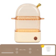 데일리모노셀 맥반석계란찜기 계란찜기 기계 계란, 더블 레이어 살구베이지 수동 수동 관리 수동, 기본 색상