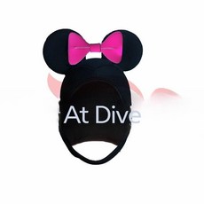 모자 프리다이빙 캐릭터 서핑 귀여운 잠수모 잠수복 번개 만화 프리사이즈, 장미리본