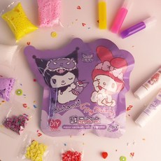 정품 산리오 크림 접착제 시뮬레이션 과일 아이스크림 컵 DIY 소녀 수제 케이크 모델 장난감, YW-23034 산리오 스위트 다과회  랜덤 1봉지