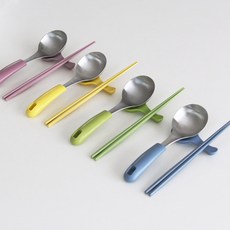 서비아일랜드 컬러핏 마라탕 라면 수저세트 4color, 1세트, 세트, 올리브