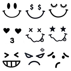 데일리쇼핑 스쿠터 헤드라이트 전조등 포인트 데칼 이모티콘 스티커 슈퍼커브 베스파, 깜찍, 1세트