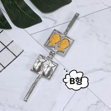 붕어빵 팬 홈베이킹 도구 무쇠 후라이팬 주물 겨울간식, 스타일 B, 1개, 1cm